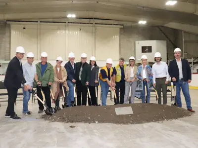 MPP, MP, Mayor, Council and Directors with shovels in the dirt